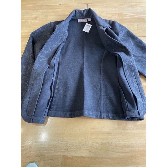 CHICO'S Outlet NWT Jarrah Jacket Top Size 1 Grey Gray Swirls - Picture 4 of 11